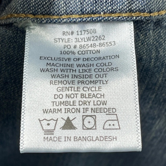 Levi’s Barstow Western Denim Men’s Long Sleeve Dark Blue Stonewash Medium Wash - Picture 9 of 9